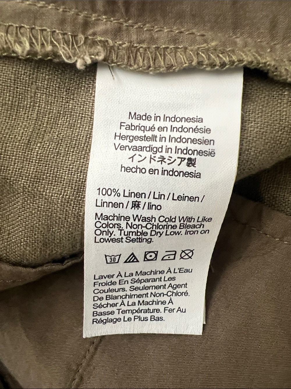 Madewell Olive Wide-Leg Linen Chinos - Picture 7 of 10